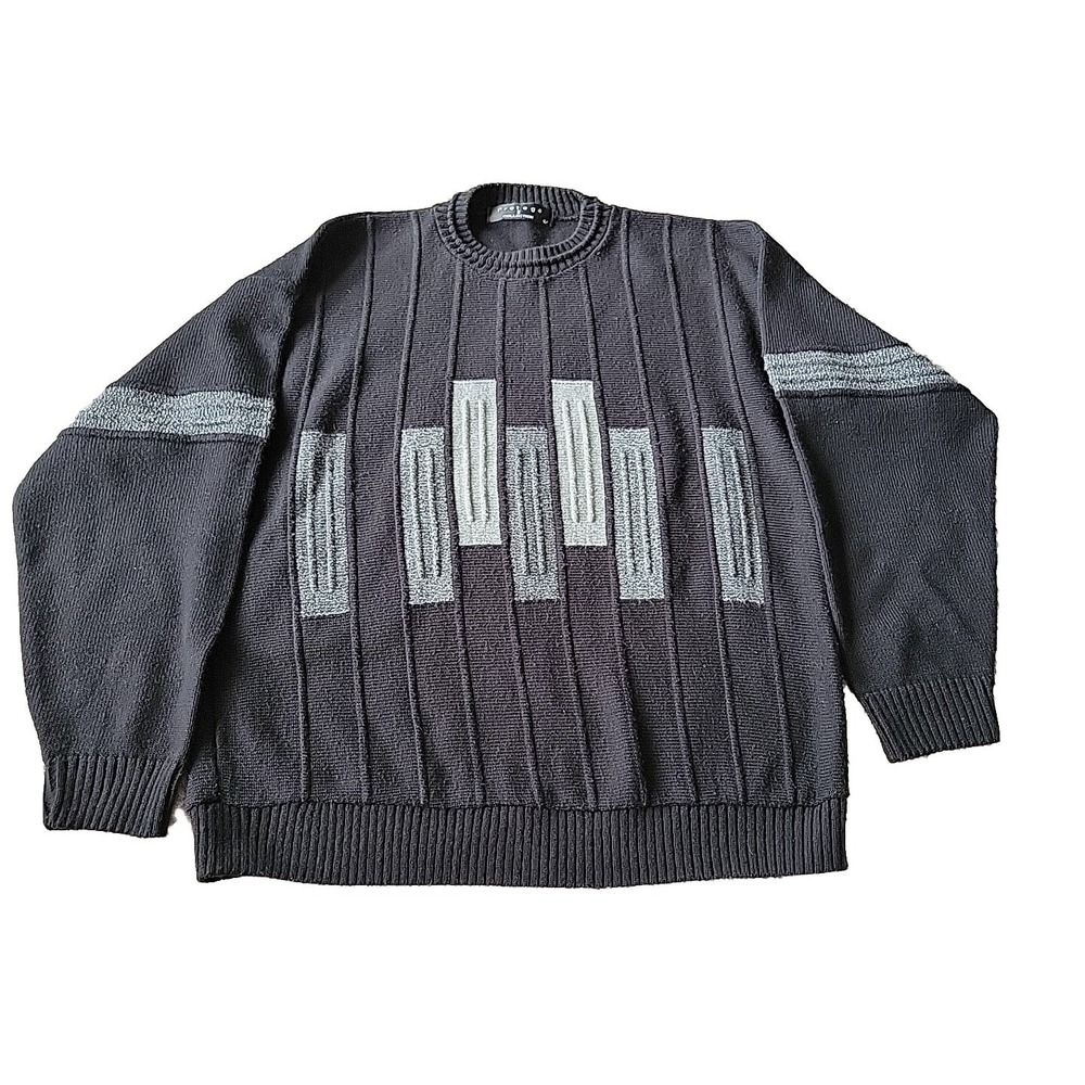 Vtg Protege Collection Mens Size L Sweater Biggie Cosby 3D Textured USA Made
